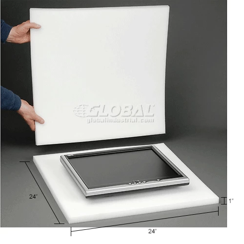 Reusable Soft Foam Pads, 24"W x 24"L x 1" Thick, White - Pkg Qty 12 7 Reusable Soft Foam Pads, 24"W x 24"L x 1" Thick, White - Pkg Qty 12 - Image 5