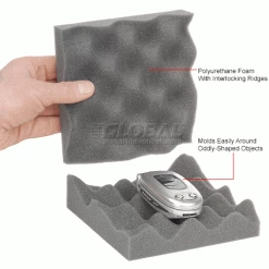 Convoluted Foam Set, 6"L x 6"W x 2" Thick, Charcoal - Pkg Qty 64 -Protective Packaging Sales Store B664536 1wco