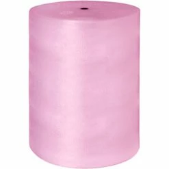 Perforated Anti Static Bubble Roll, 48"W x 750'L x 3/16" Thick, Pink, 1 Roll
