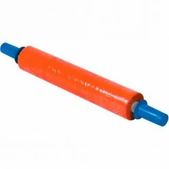 Goodwrappers™ Stretch Wrap W/Extended Core Handle, Cast, 80 Gauge, 20"Wx1000'L, Orange - Pkg Qty 4