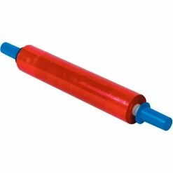 Goodwrappers™ Stretch Wrap W/Extended Core Handle, Cast, 80 Gauge, 20"Wx1000'L, Red - Pkg Qty 4