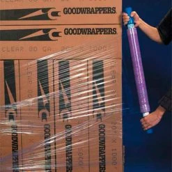 Goodwrappers™ Stretch Wrap W/Extended Core Handle, Cast, 80 Gauge, 30"Wx1000'L, Purple - Pkg Qty 4