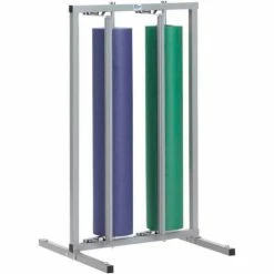 Bulman Products Vertical Double Roll Dispenser for 48" Material Width, 26"W x 25"D x 56"H, Light Gry