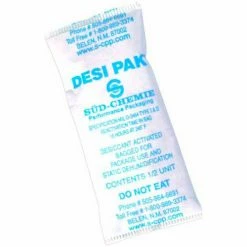 Desco Desiccant Pak, Clay/Tyvek/Silicon Dioxide, 1-1/2"W x 3"L, White, 550 Packs