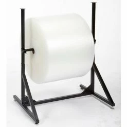 Dehnco Roll Stand for 30" Material Width, 300 Lbs Capacity, Black & White