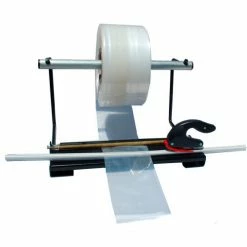 Encore Packaging Poly Tubing Dispenser with Slide Cutter for 6" Rolls, 19"L x 16"W x 7-1/2"H, Black