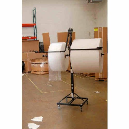 Encore Packaging Double Arm Bubble/Foam/Poly Dispenser Floor Unit w/ Slide Cutter, 51"L x 28"W x 4"H 4 Encore Packaging Double Arm Bubble/Foam/Poly Dispenser Floor Unit w/ Slide Cutter, 51"L x 28"W x 4"H - Image 2