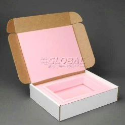 Anti Static Laptop Shippers W/ Front Lock Tabs, 18"W x 14"L x 4"D, White - Pkg Qty 4 -Protective Packaging Sales Store IDX 1400GLB038