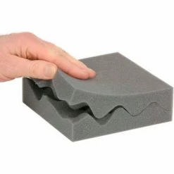 Convoluted Foam Set, 6"L x 6"W x 2" Thick, Charcoal - Pkg Qty 64 -Protective Packaging Sales Store IDX 1400GLB056